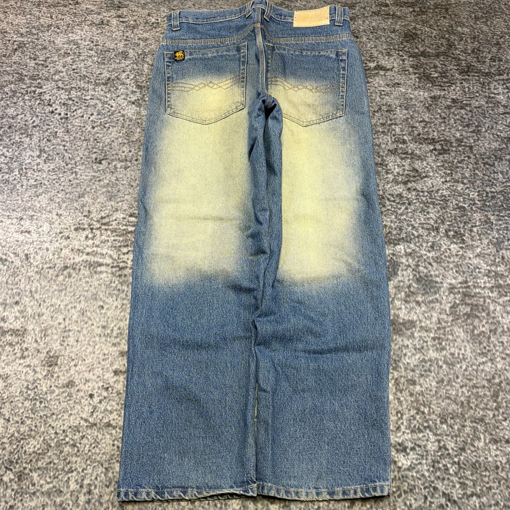 Vintage Brock Jeans Mens 36x32 Blue‎ Baggy Wide Leg Skater Grunge Y2K